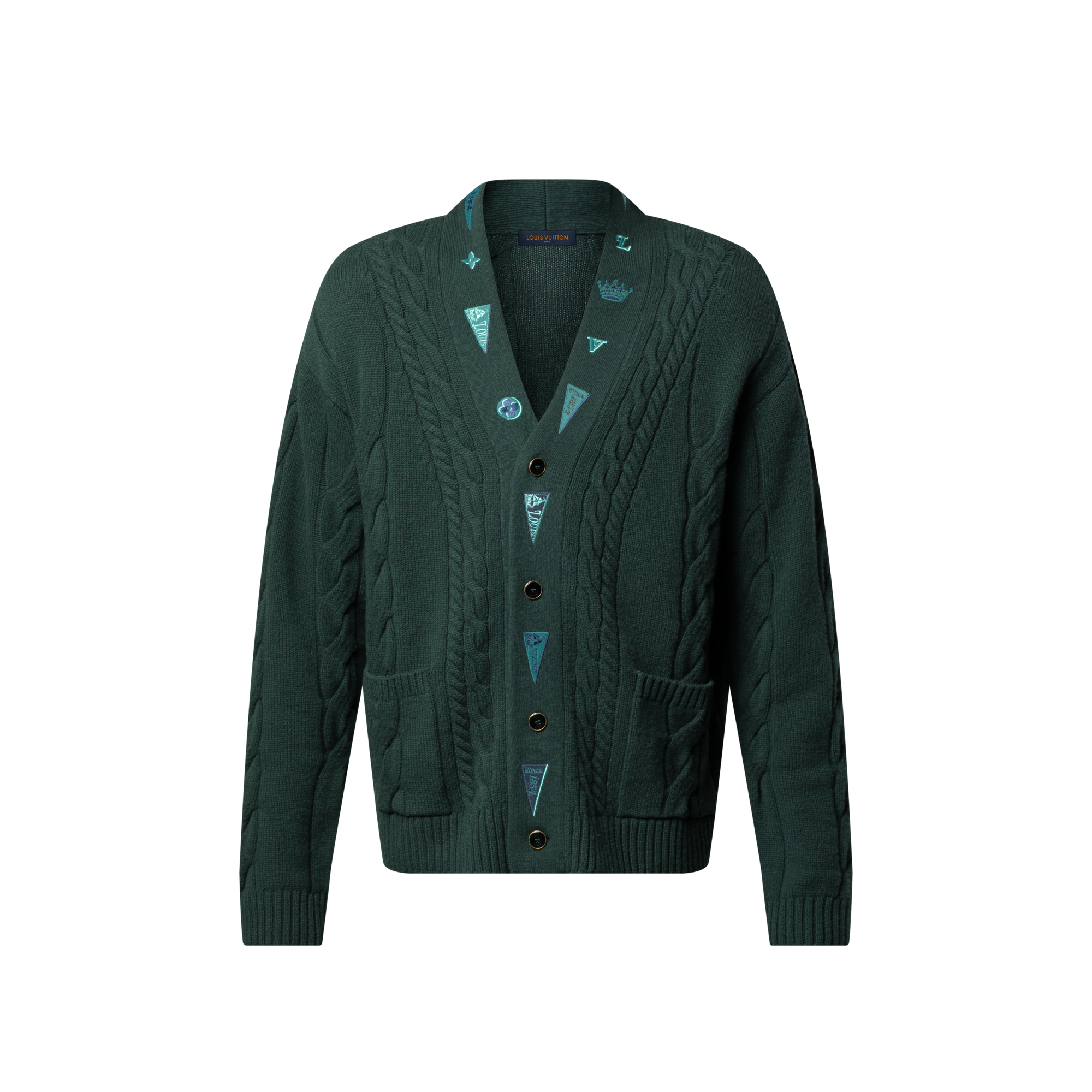 エンブロイダリー ケーブルニットカーディガン ｜ルイ・ヴィトン